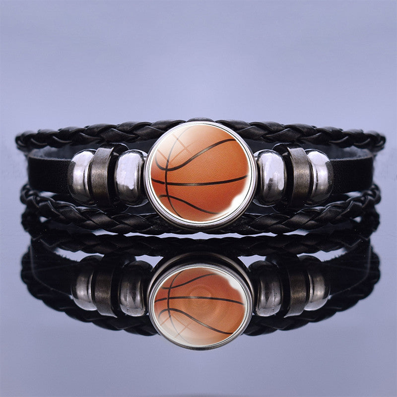 Mens Braided Leather Bracelets With Alloy And Glass Accents And Concealed Buckle Clasp For Everyday Wear Black