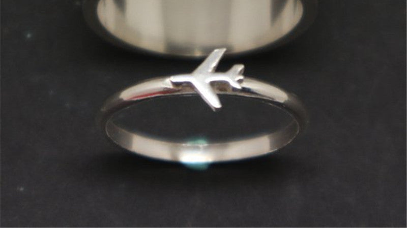 Stainless Steel Hollow Couple Airplane Ring Metal Jewelry Individually Packed Sizes 5 6 7 8 9 10 11 Individually Packed