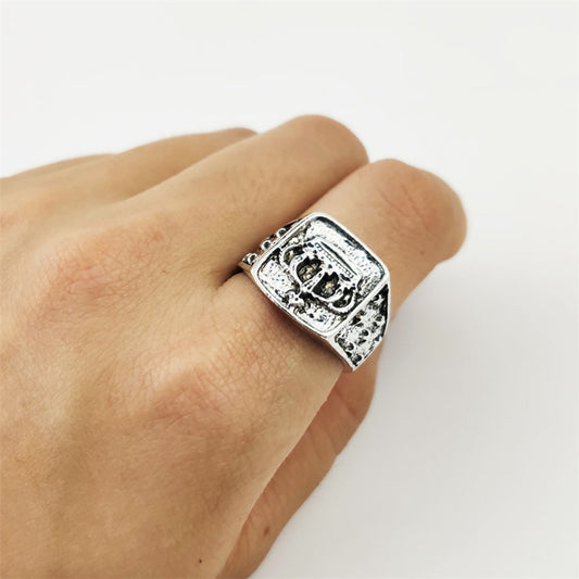 Korean Electroplated Alloy Ring With Artificial Gems And Semi Precious Stones Inlay Jewelry Fashion Accessories Style