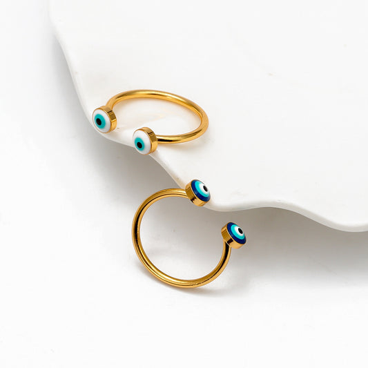 Devil Eyes Ring Gold Inlaid Adjustable Jewelry For Women