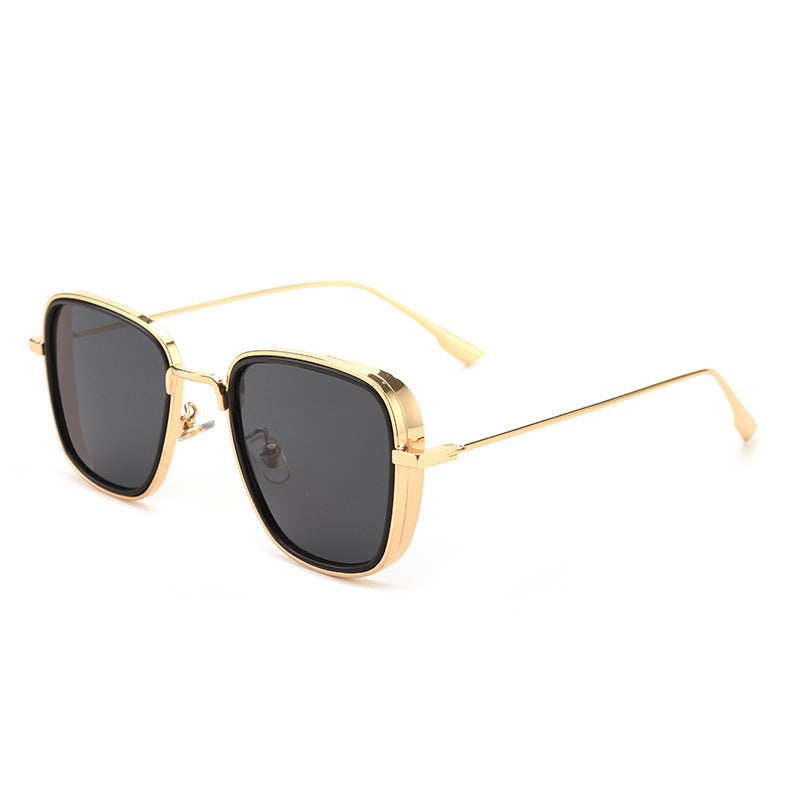 Womens Irregular Square Sunglasses Thick Edged Metal Frame UV400 Protection PC Lens Trendy Metal Frame For All