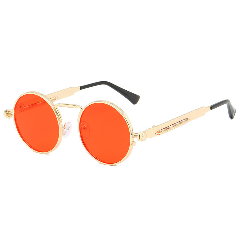 Metal Frame Sunglasses With Spring Hinges Trendy Eyewear Polycarbonate Lens High Visibility Light Filter Everyday