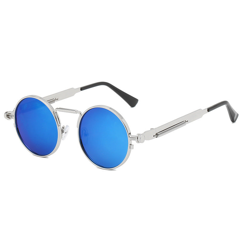 Metal Frame Sunglasses With Spring Hinges Trendy Eyewear Polycarbonate Lens High Visibility Light Filter Everyday
