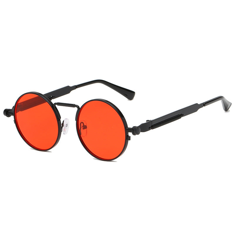 Metal Frame Sunglasses With Spring Hinges Trendy Eyewear Polycarbonate Lens High Visibility Light Filter Everyday