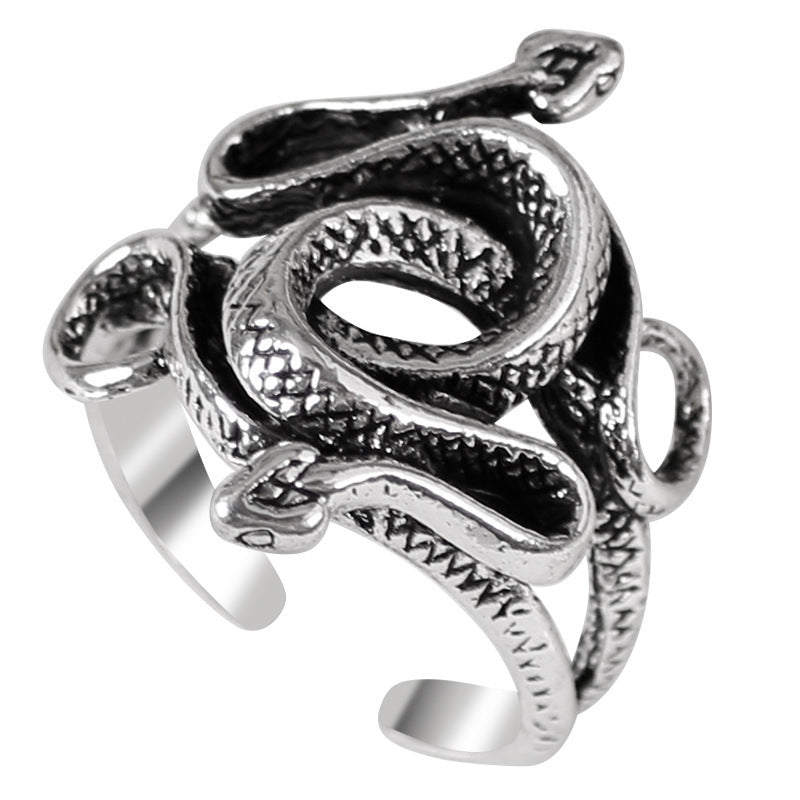 Mens Snake Ring Adjustable Alloy Nightclub Ring Social Events Rings Unique Fashion Accessory Cool Ring Stylish
