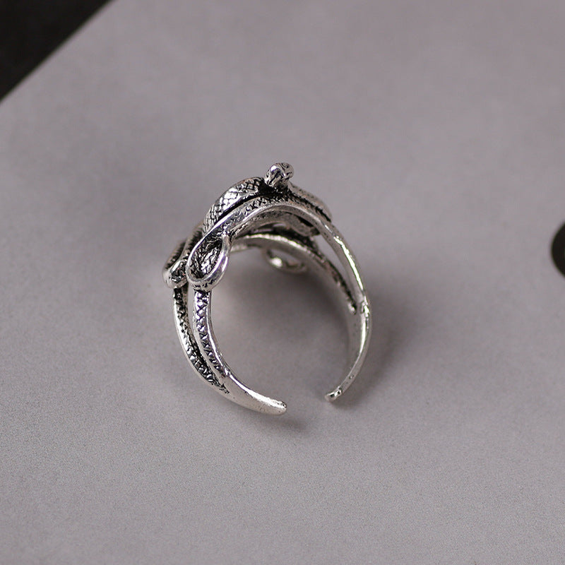 Mens Snake Ring Adjustable Alloy Nightclub Ring Social Events Rings Unique Fashion Accessory Cool Ring Stylish