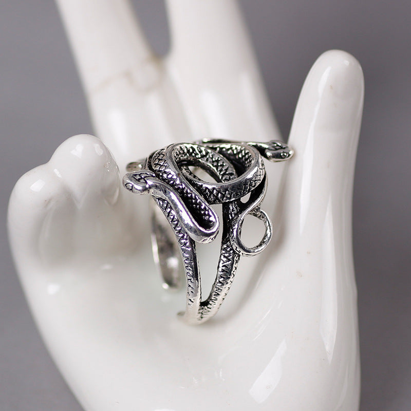 Mens Snake Ring Adjustable Alloy Nightclub Ring Social Events Rings Unique Fashion Accessory Cool Ring Stylish