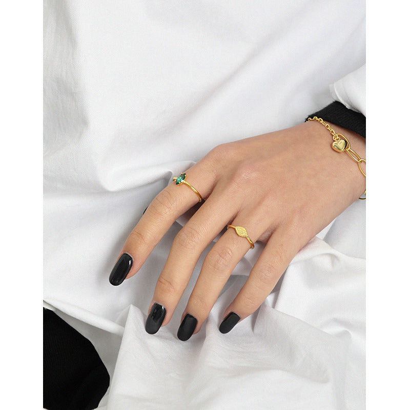 Womens Adjustable Eye Design Ring S925 Sterling Silver Golden Fashion Jewelry Fashion Gift Her Durable Elegant