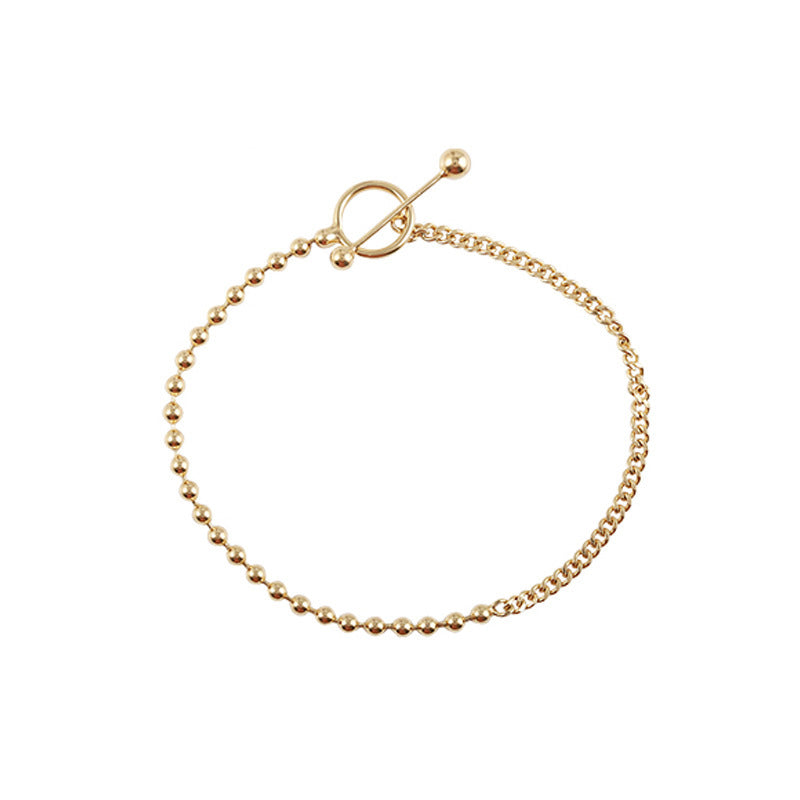 Womens Copper Bracelet Korean Geometric Electroplated Bracelet Buckle Design Individually Packed Jewelry White