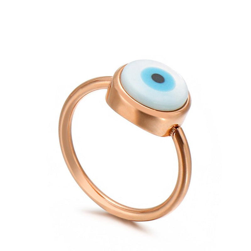 Devil Eye Stainless Steel Ring For Women Korean Jewelry