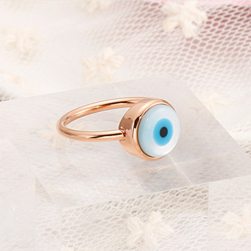 Devil Eye Stainless Steel Ring For Women Korean Jewelry