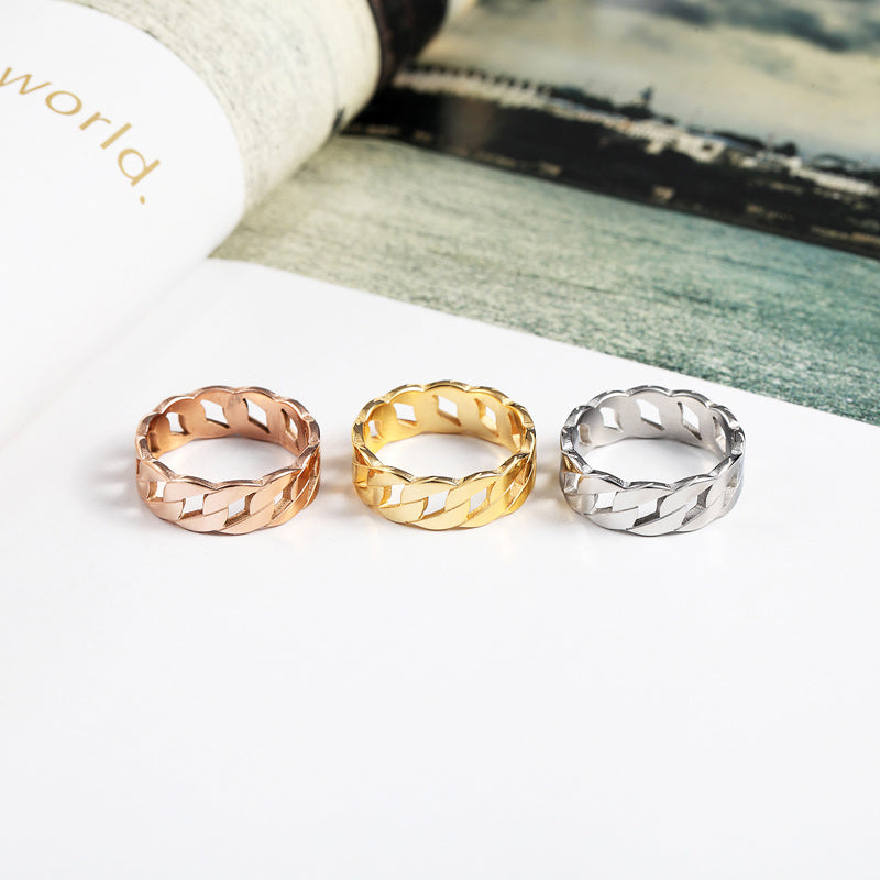 Unique Design Stainless Steel Ring For Women Three Colors