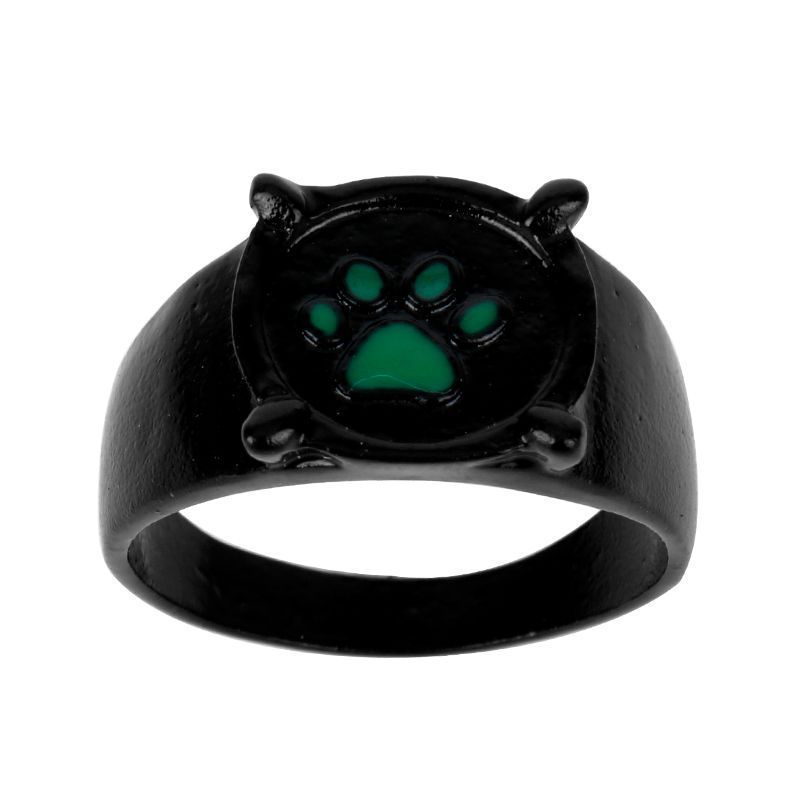 Animal Ring Cartoon Paw Print Rings For Men And Women Alloy Zodiac Ring Party Jewelry Gift Fashion Black Rings