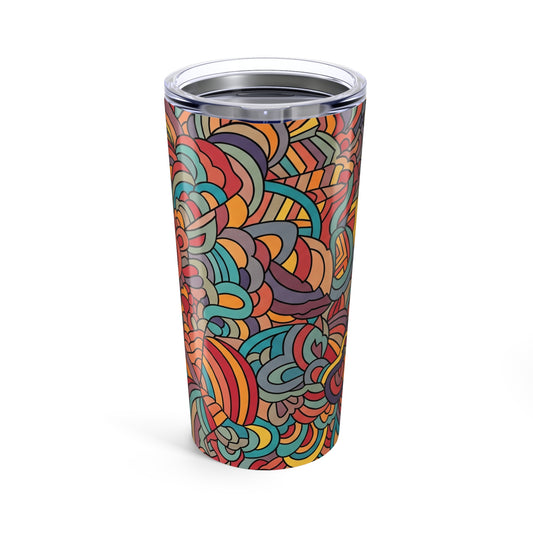 20oz Stainless Steel Tumbler With Vibrant Printed Design Double Wall Vacuum Insulated Spill Resistant Travel
