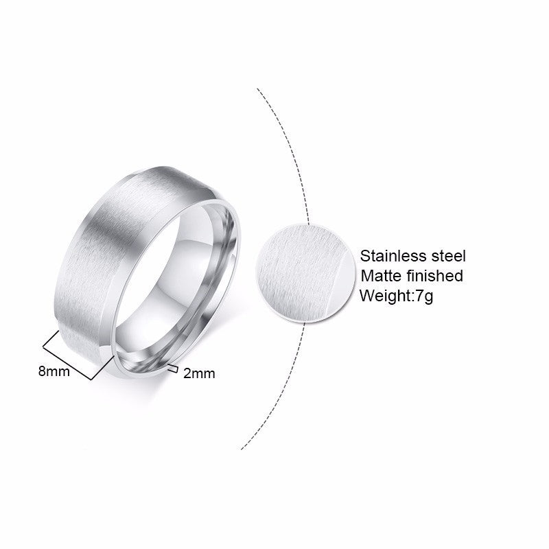 Unisex Stainless Steel Ring Geometric Band Korean Style Minimalist Design Smooth Modern Jewelry Everyday Wear