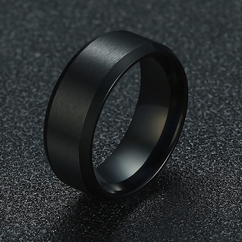 Unisex Stainless Steel Ring Geometric Band Korean Style Minimalist Design Smooth Modern Jewelry Everyday Wear