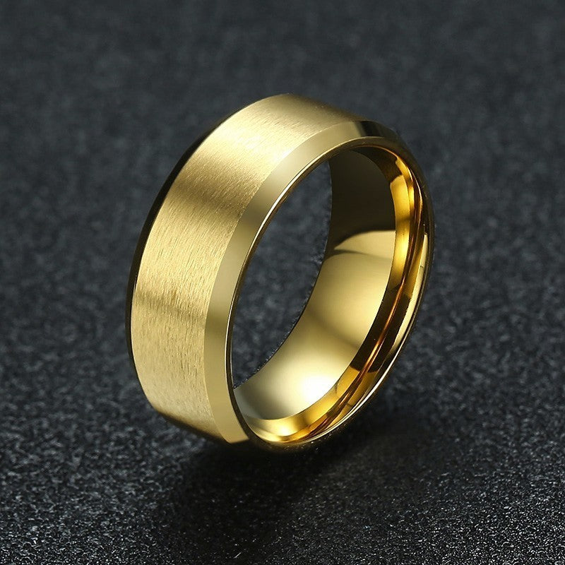 Unisex Stainless Steel Ring Geometric Band Korean Style Minimalist Design Smooth Modern Jewelry Everyday Wear