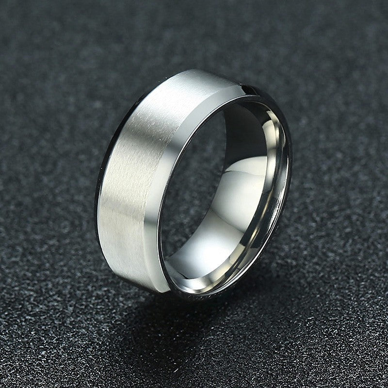 Unisex Stainless Steel Ring Geometric Band Korean Style Minimalist Design Smooth Modern Jewelry Everyday Wear