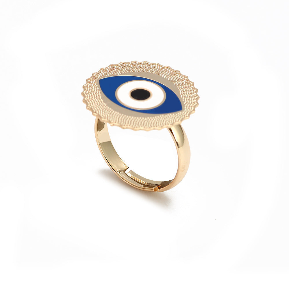 Devil Eye Punk Metal Ring for Men Women Fashion Statement Jewelry Oil Drop Style Unisex Jewelry for Bold Style