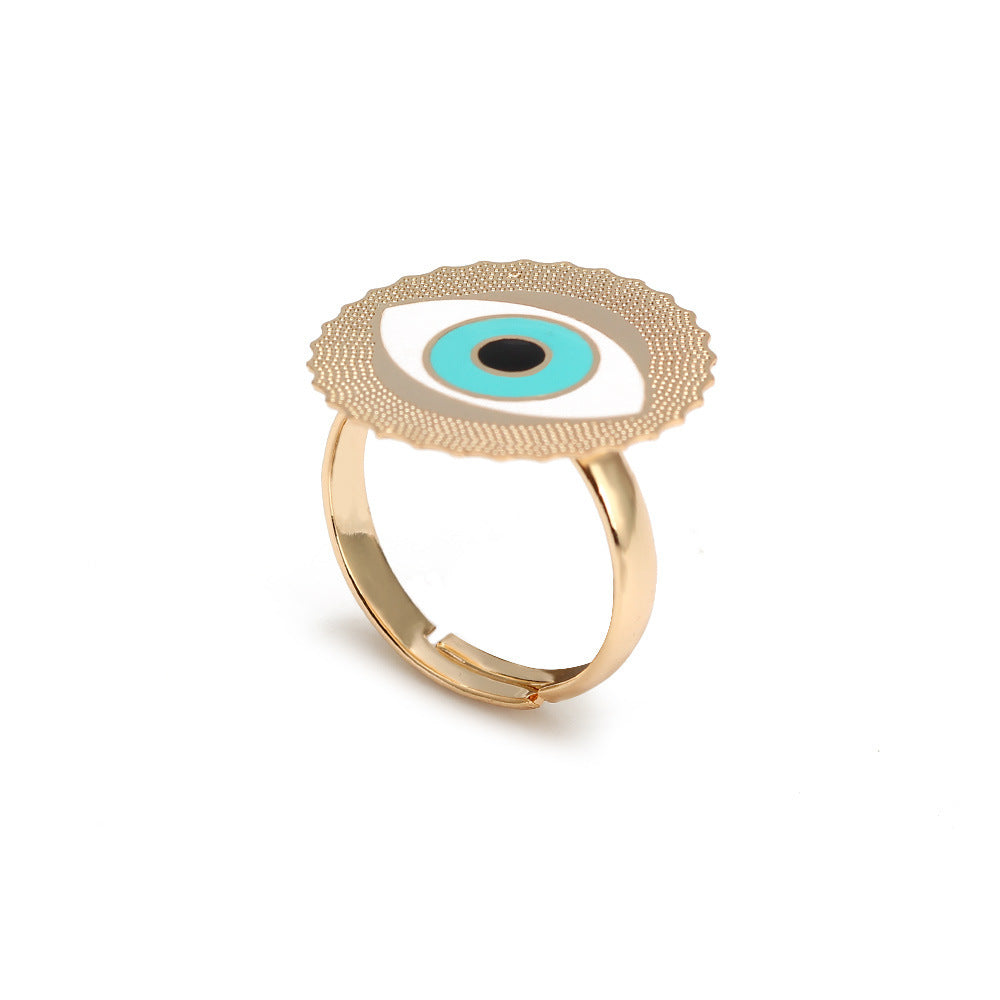 Devil Eye Punk Metal Ring for Men Women Fashion Statement Jewelry Oil Drop Style Unisex Jewelry for Bold Style