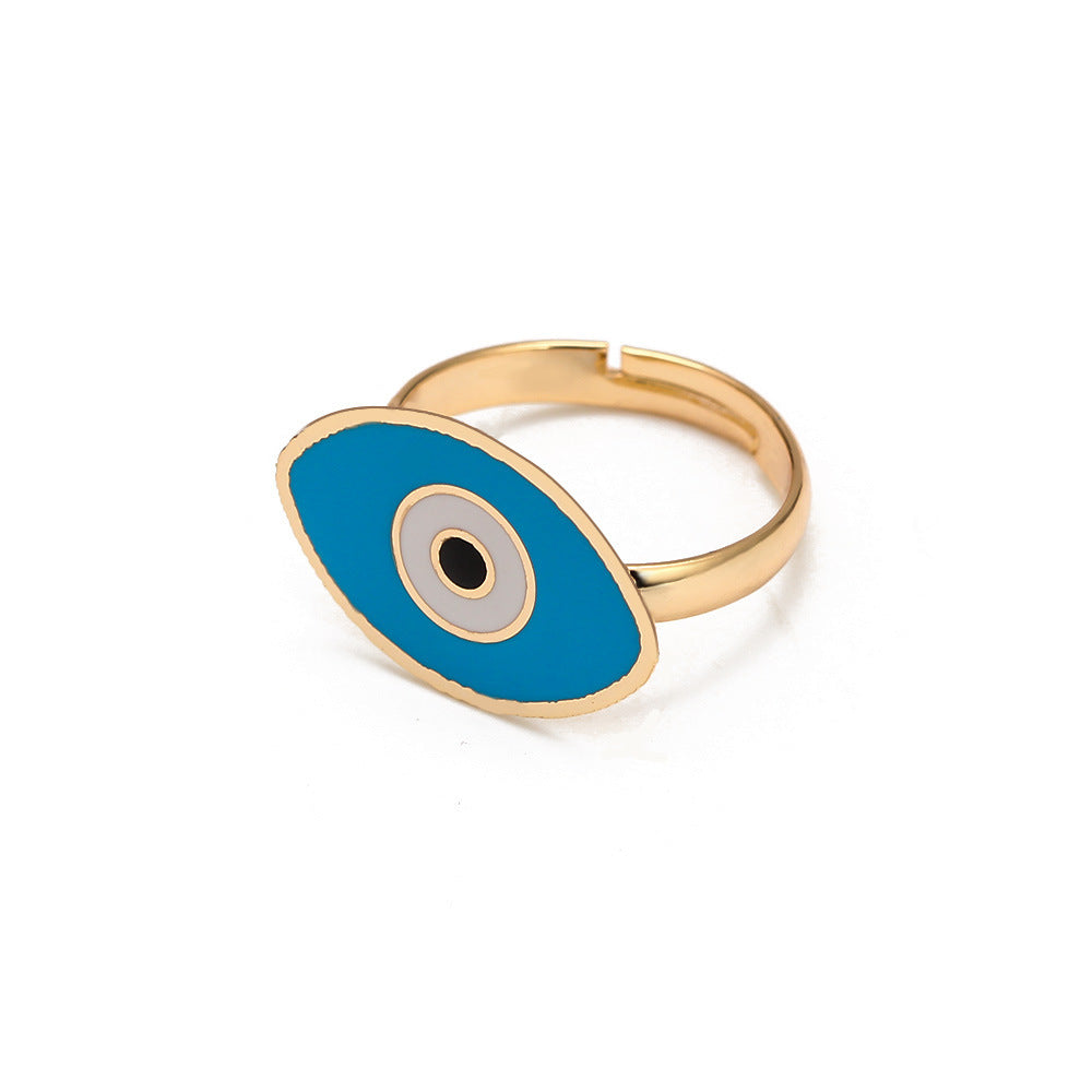 Devil Eye Punk Metal Ring for Men Women Fashion Statement Jewelry Oil Drop Style Unisex Jewelry for Bold Style