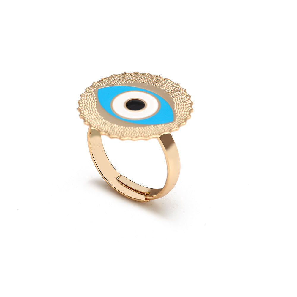 Devil Eye Punk Metal Ring for Men Women Fashion Statement Jewelry Oil Drop Style Unisex Jewelry for Bold Style