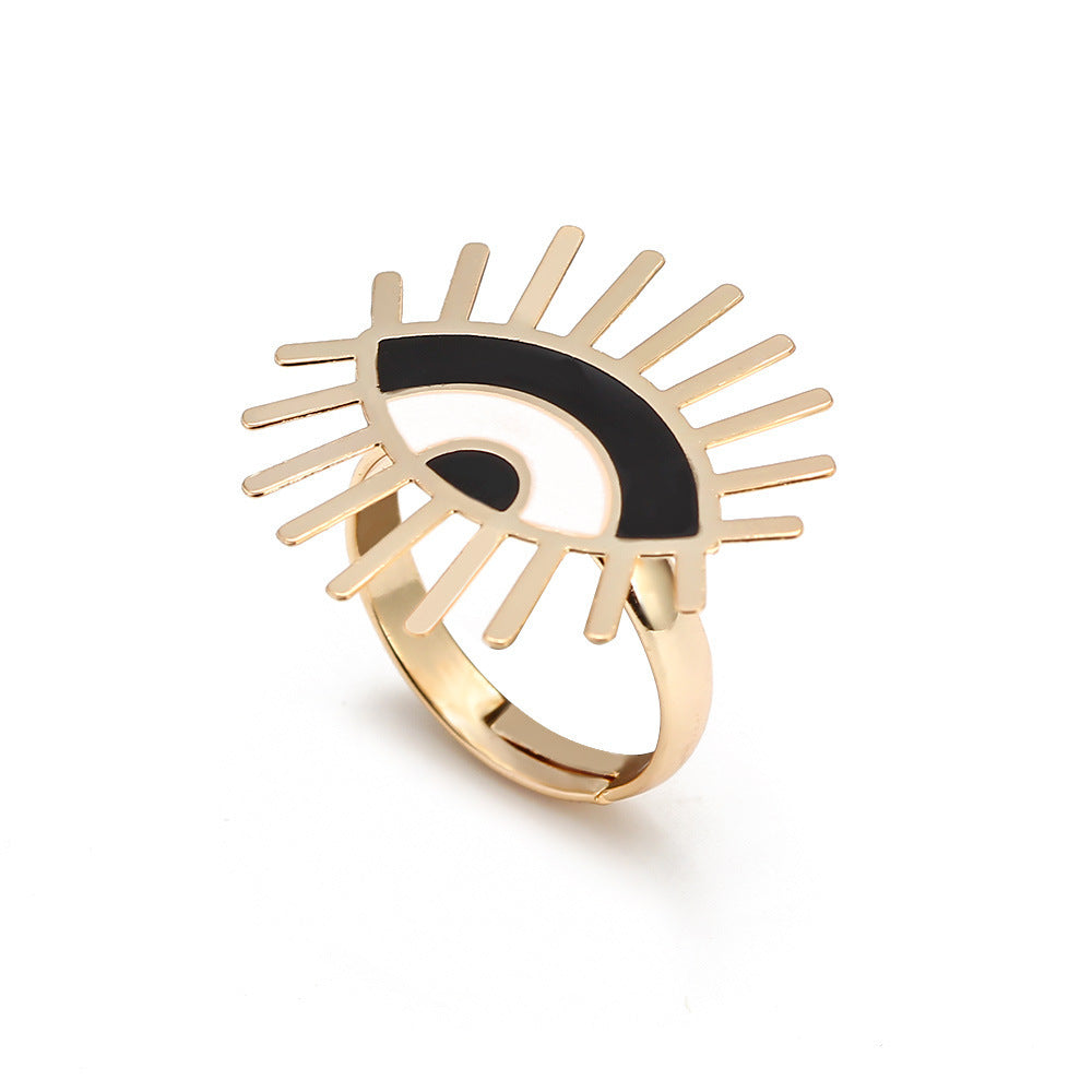 Devil Eye Punk Metal Ring for Men Women Fashion Statement Jewelry Oil Drop Style Unisex Jewelry for Bold Style