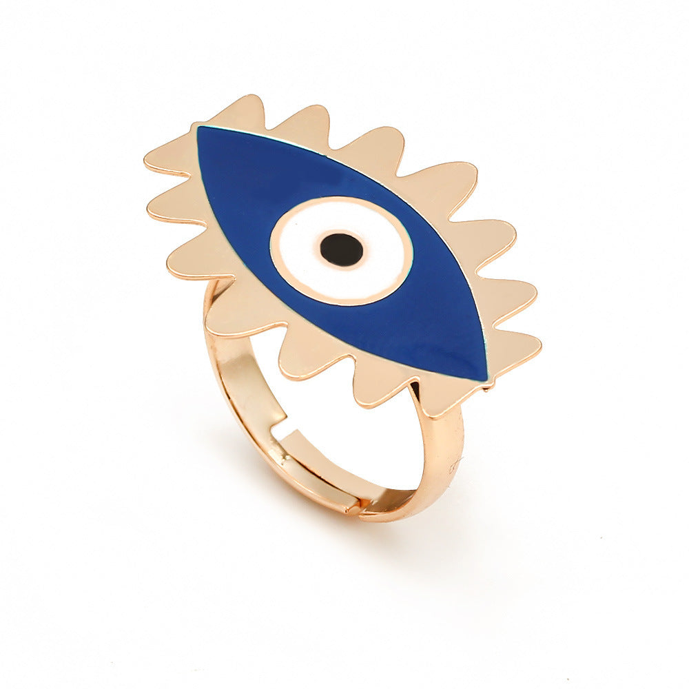 Devil Eye Punk Metal Ring for Men Women Fashion Statement Jewelry Oil Drop Style Unisex Jewelry for Bold Style