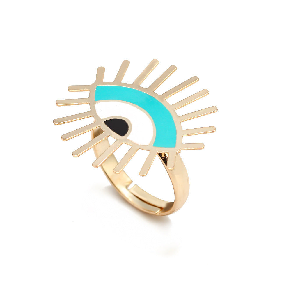 Devil Eye Punk Metal Ring for Men Women Fashion Statement Jewelry Oil Drop Style Unisex Jewelry for Bold Style