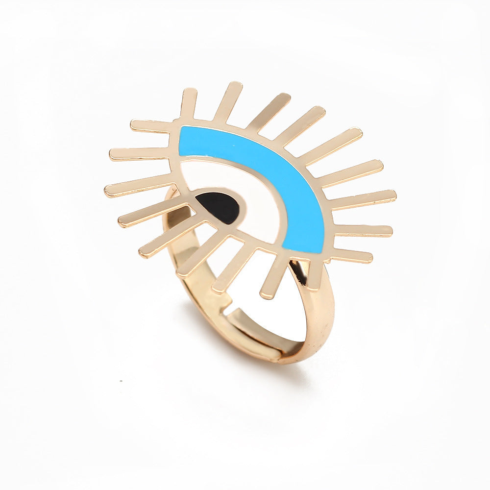 Devil Eye Punk Metal Ring for Men Women Fashion Statement Jewelry Oil Drop Style Unisex Jewelry for Bold Style