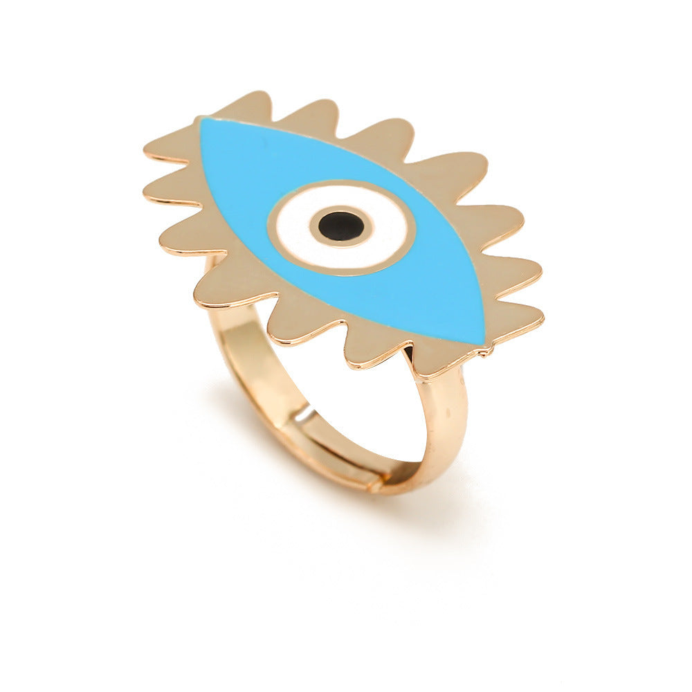 Devil Eye Punk Metal Ring for Men Women Fashion Statement Jewelry Oil Drop Style Unisex Jewelry for Bold Style