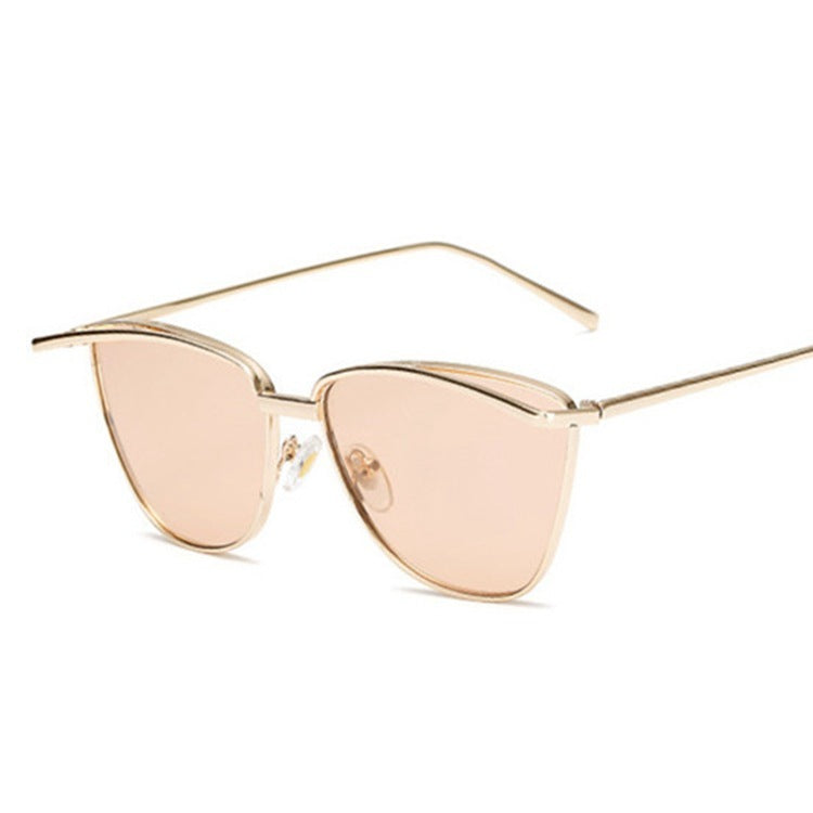 Womens Cat Eye Sunglasses Fashion Trendy Metal Frame UV400 Protection Resin Lenses Classic Eyewear For Women Everyday