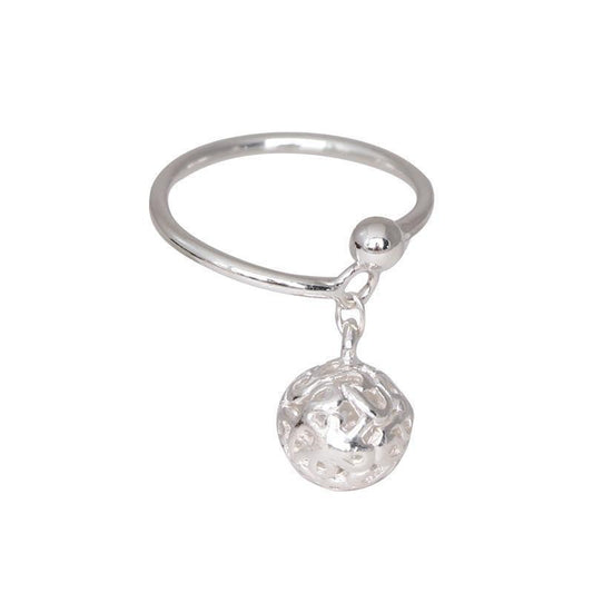 Womens Vintage Brass Ring Open Hollow Lucky Ball Design Constellation Jewelry Elegant Statement Fashion Ring For Women