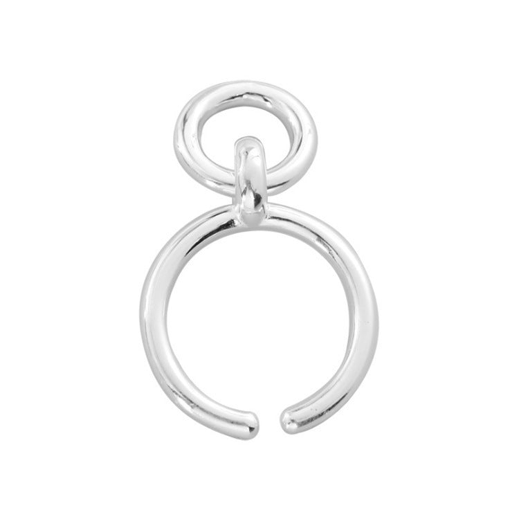 Geometric Opening Ring Sterling Silver 925 Korean Style Minimalist Adjustable Ring For Women For Everyday Use