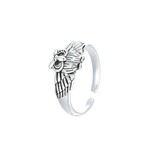 Open Adjustable Vintage Ring In 925 Sterling Silver With Platinum Plating For Daily Wear And Elegant Everyday Accessory