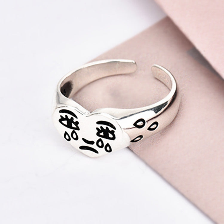 Heart Shape Adjustable Copper Ring For Women With Vintage Silver Plating Finish Perfect For Wedding Gift Ideas