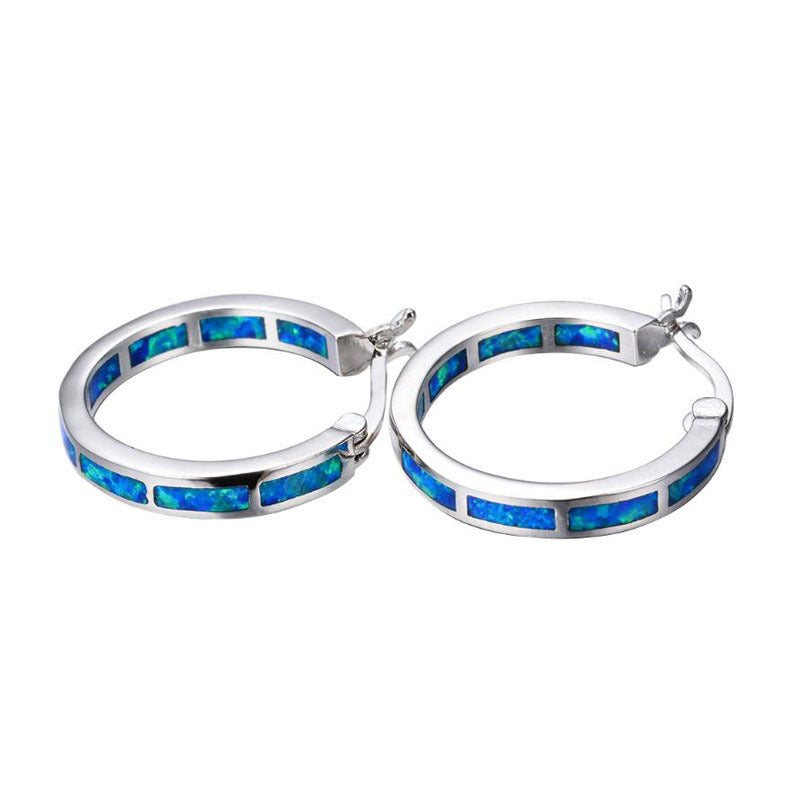 C Shaped Opalescent Earrings Geometric Dangle Platinum Plated Alloy Drop Jewelry For Weddings Gifts For Brides Gems