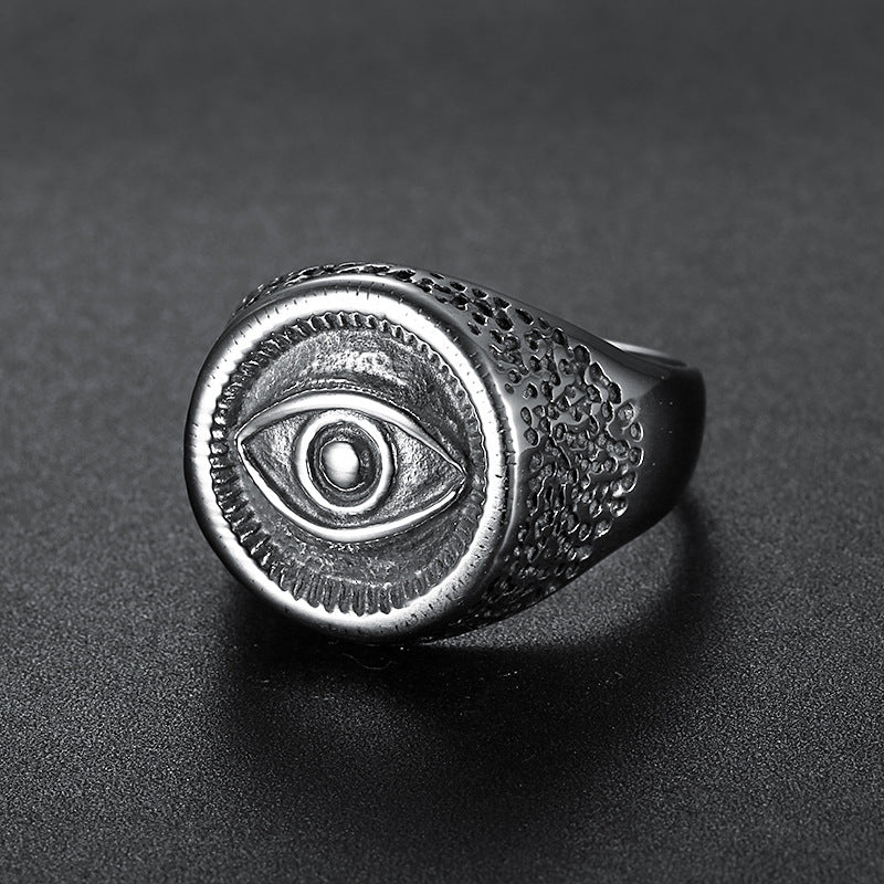 Mens Eye Of Horus Ring Titanium Steel Ancient Egyptian Style Durable Jewelry Sizes 7 8 9 10 11 12 13 14 15 Bold Design