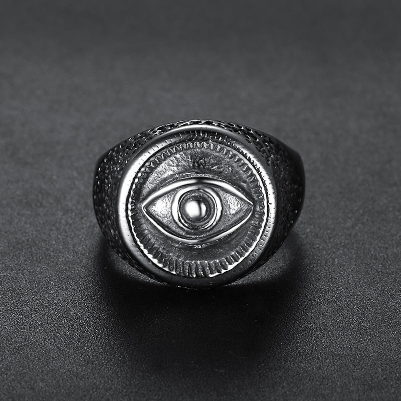 Mens Eye Of Horus Ring Titanium Steel Ancient Egyptian Style Durable Jewelry Sizes 7 8 9 10 11 12 13 14 15 Bold Design