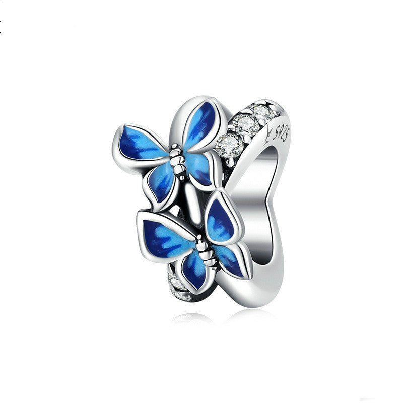 Sterling Silver Flying Butterfly Charm Bead For Bracelets And Necklaces 925 Loose Bead For Jewelry Making For Crafts