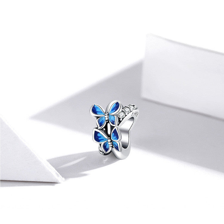 Sterling Silver Flying Butterfly Charm Bead For Bracelets And Necklaces 925 Loose Bead For Jewelry Making For Crafts