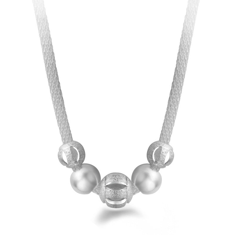 Womens Layered Flower Necklace Silver Plated 925 Pendant Copper Electroplated Chain10cm Fashion Jewelry For Her