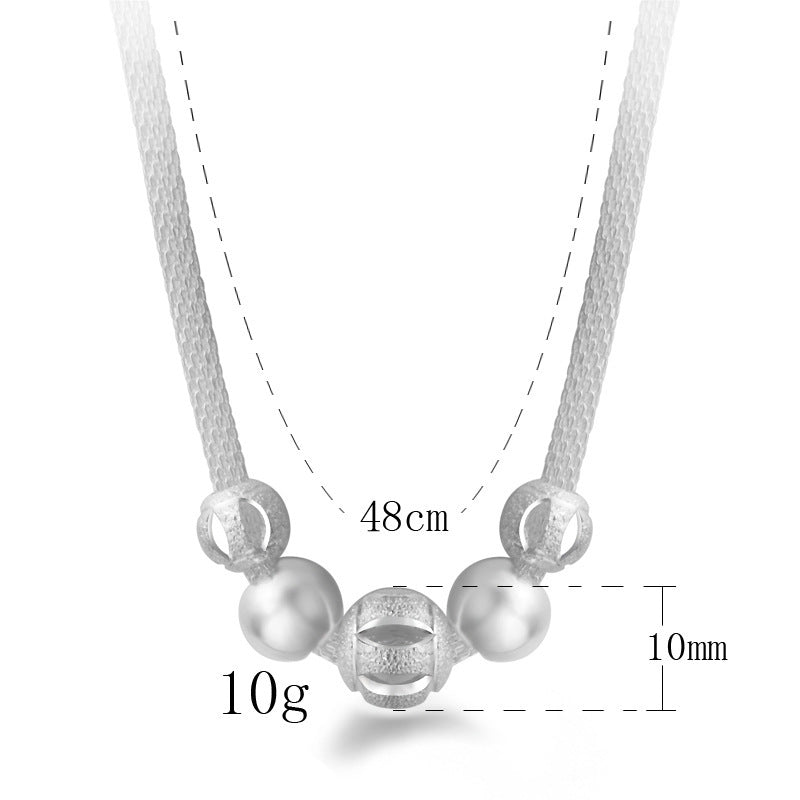 Womens Layered Flower Necklace Silver Plated 925 Pendant Copper Electroplated Chain10cm Fashion Jewelry For Her