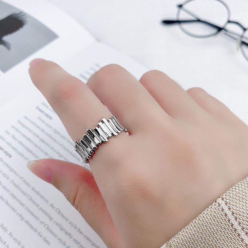 Geometric Copper Ring for Women Irregular Opening Band Style Electroplated Jewelry Gift for Her Elegant Ring Accessory