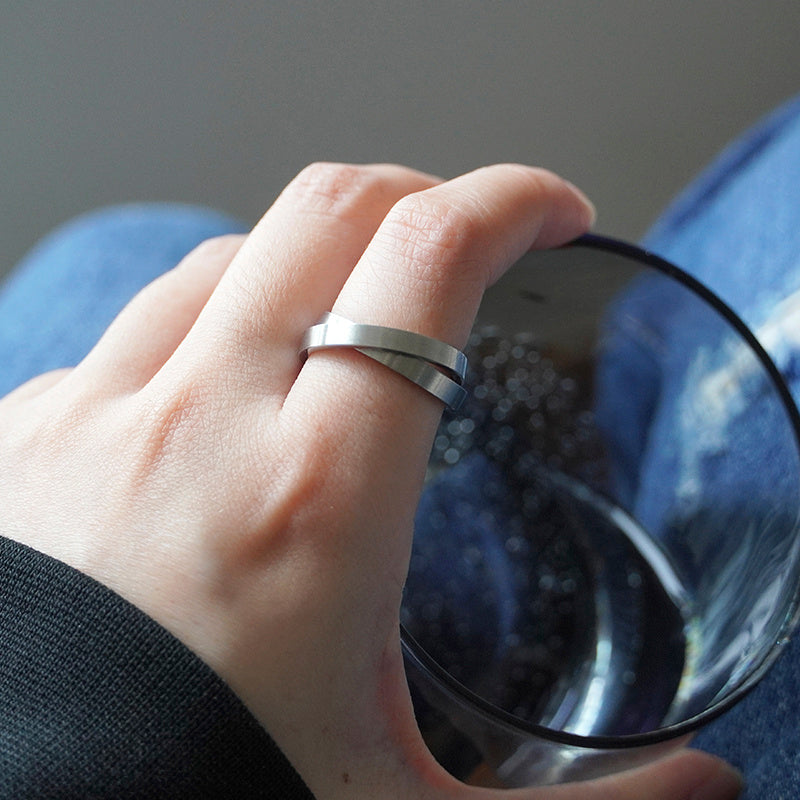 Titanium Steel Double Ring Cross Ring For Men And Women Fashion Jewelry Gift For Him Or Her Promise Rings Gift