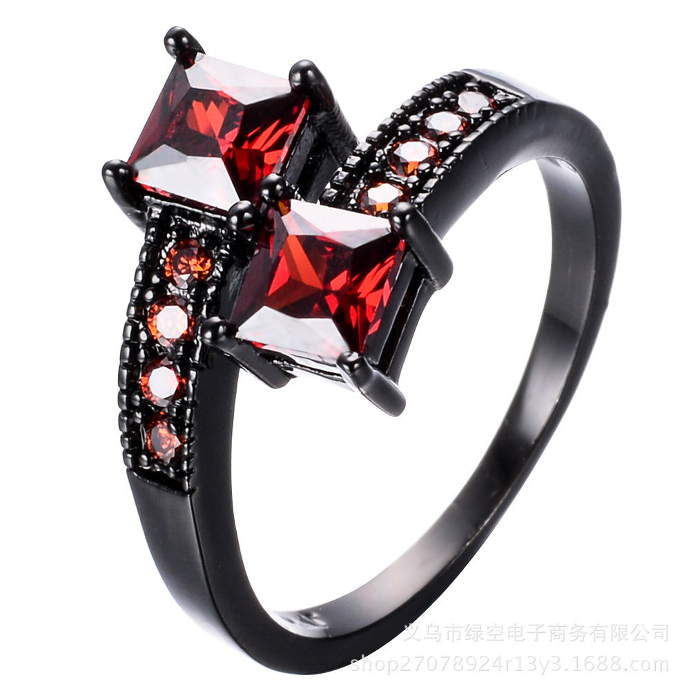 Womens Double Zircon Geometric Copper Cubic Zirconia Electroplated Jewelry Party Engagement Anniversary Wedding