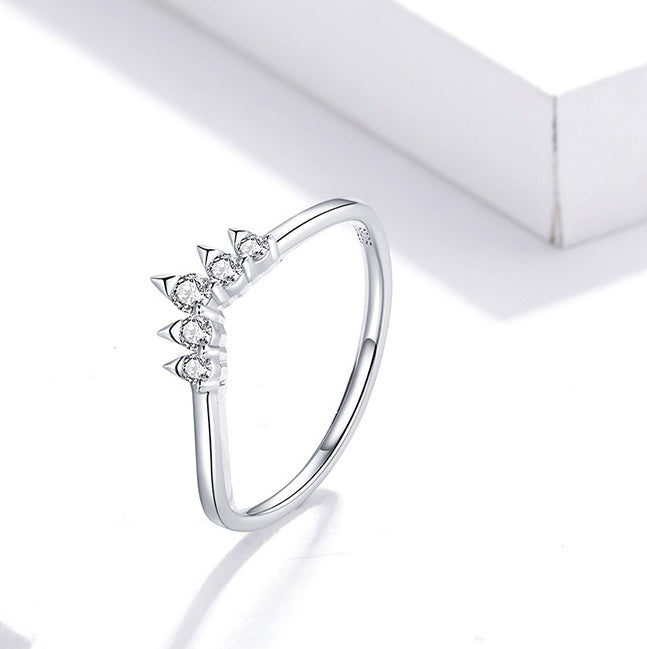 Plated Platinum Ring European Crown Ring America Ring Travel Gift Style Electroplating Silver Ring Simple Band