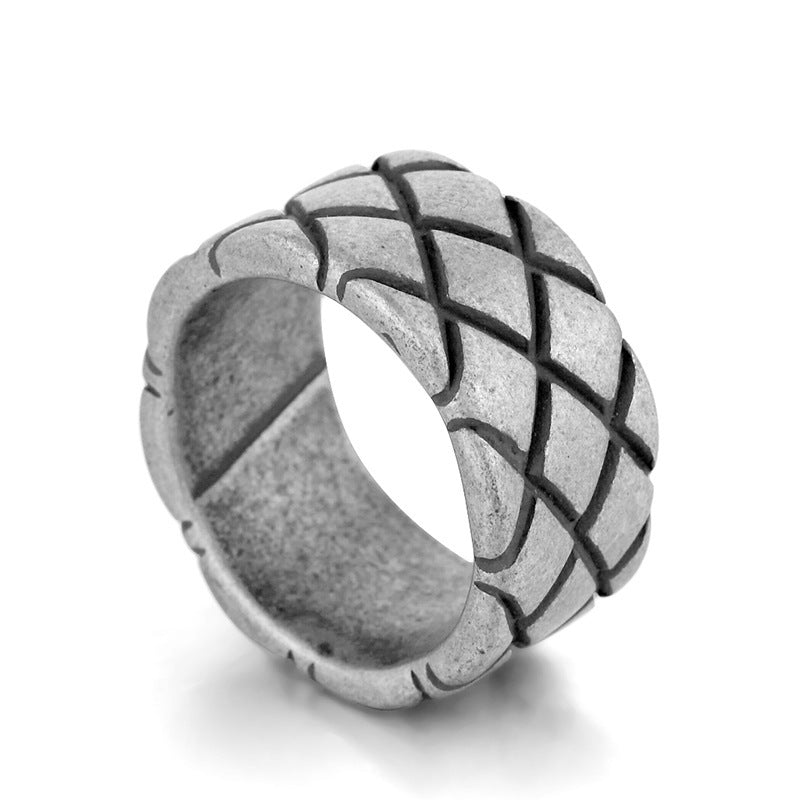 Mens Alloy Viking Triangle Ring Retro Hammer Punk Geometric Polished Design Fashion Statement Everyday For Men