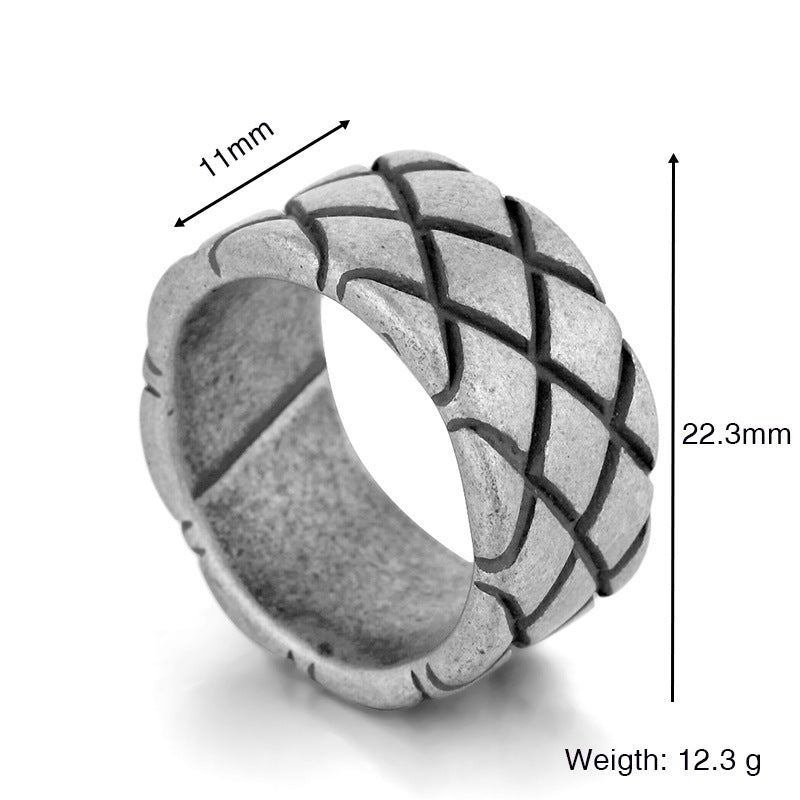 Mens Alloy Viking Triangle Ring Retro Hammer Punk Geometric Polished Design Fashion Statement Everyday For Men