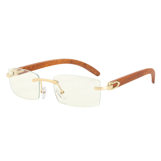 Rimless PC Frame Sunglasses With High Visibility Light Lens